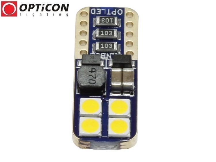 Żarówka Led W5W T10 12V DC 8x SMD 3030 Biały Neutralny 4500K OPTICON PREMIUM
