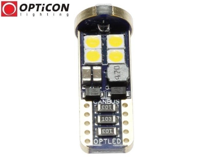 Żarówka Led W5W T10 12V DC 12x SMD 3030 Biały Neutralny 4500K OPTICON PREMIUM