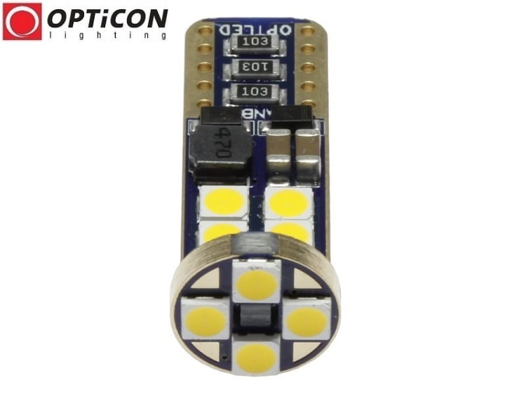 Żarówka Led W5W T10 12V DC 12x SMD 3030 Biały Neutralny 4500K OPTICON PREMIUM
