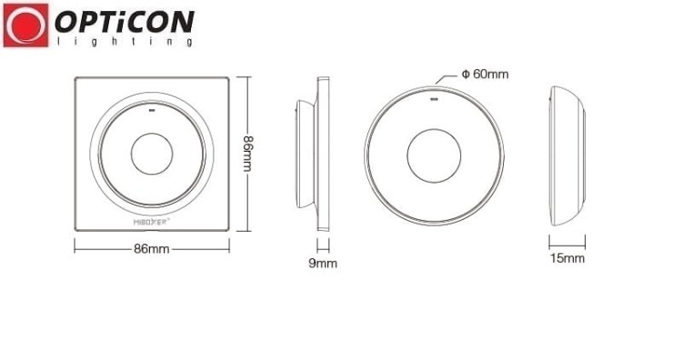 Pilot Mi-Light K3-B MONO / CCT 1x Strefowy Radiowy 2,4G - Czarny