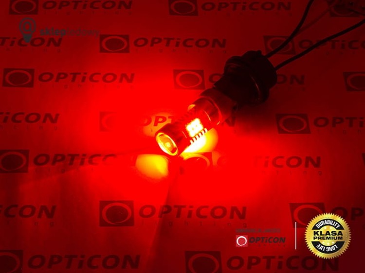 Żarówka Led W21W T20 7440 12V 42x SMD 3030 Czerwony CANBUS PREMIUM