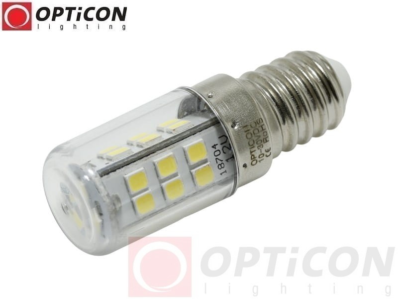 Żarówka LED E14 3W 10-30V DC 27x SMD 2835 Biały Neutralny 4500K 12V 24V OPTICON