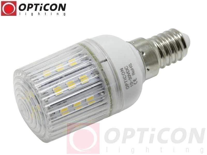 Żarówka LED E14 4W 10-30V DC 30x SMD2835 Biały Zimny 6000K 12V 24V OPTICON