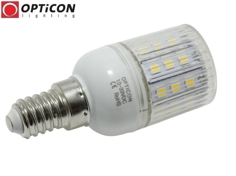Żarówka LED E14 4W 10-30V DC 30x SMD2835 Biały Zimny 6000K 12V 24V OPTICON