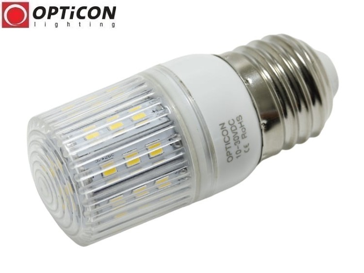 Żarówka LED E27 4W 10-30V DC 30x SMD2835 Biały Neutralny 4500K 12V 24V OPTICON