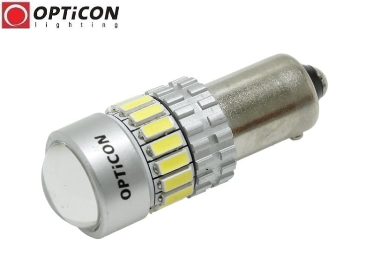 Żarówka Led H21W Bay9s 12V 21x SMD 4014 Biały Zimny 6000K CANBUS OPTICON PREMIUM