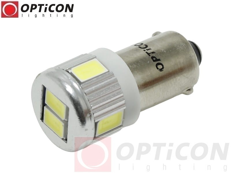 Żarówka Led T4W Ba9s 12V 6x SMD5630 Biały Zimny 6000K OPTICON Premium