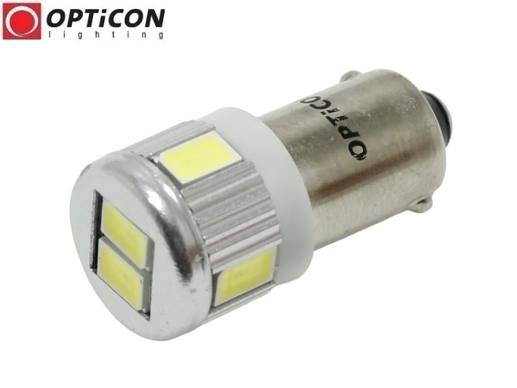 Żarówka Led T4W Ba9s 12V 6x SMD5630 Biały Zimny 6000K OPTICON Premium