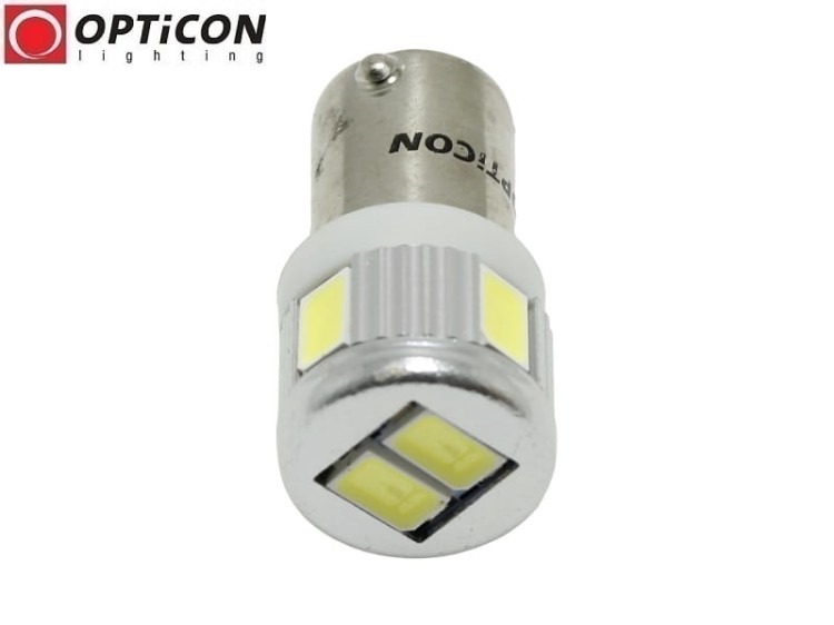 Żarówka Led T4W Ba9s 12V 6x SMD5630 Biały Zimny 6000K OPTICON Premium