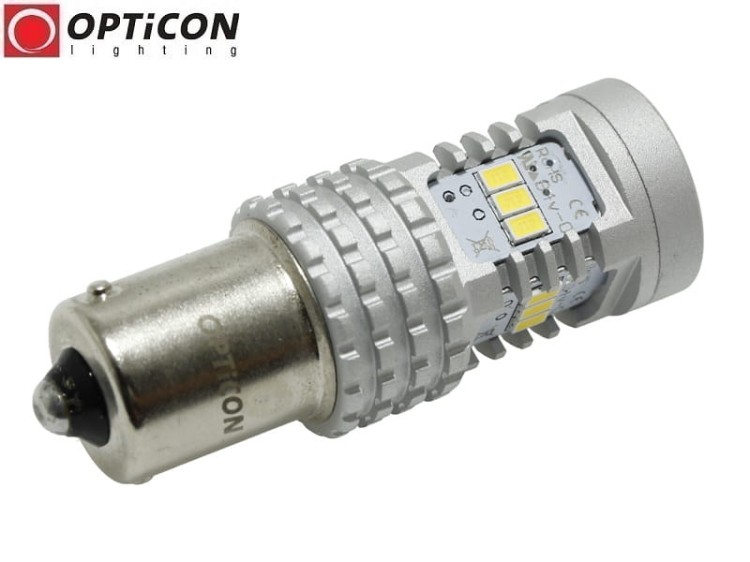 Żarówka Led P21W Ba15s 12V DC 14x SMD 3020 Biały Zimny 6000K OPTICON Premium