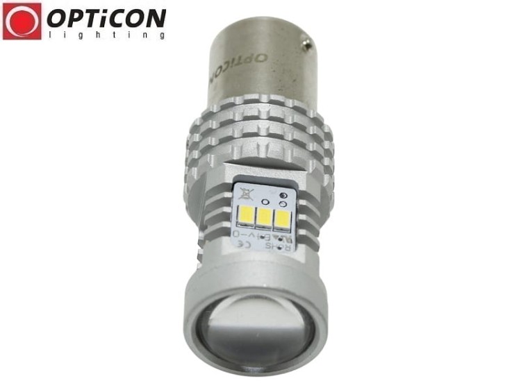 Żarówka Led P21W Ba15s 12V DC 14x SMD 3020 Biały Zimny 6000K OPTICON Premium