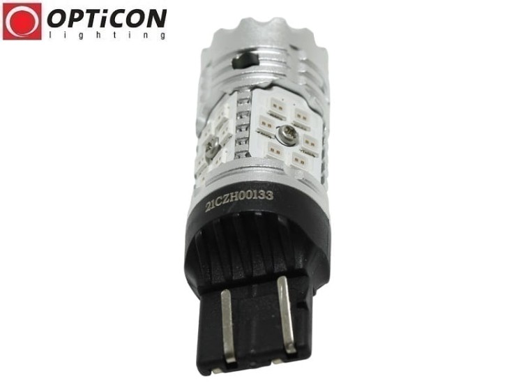 Żarówka Led W21W T20 7440 12V 24x SMD 3030 Czerwony CANBUS OPTICON PREMIUM