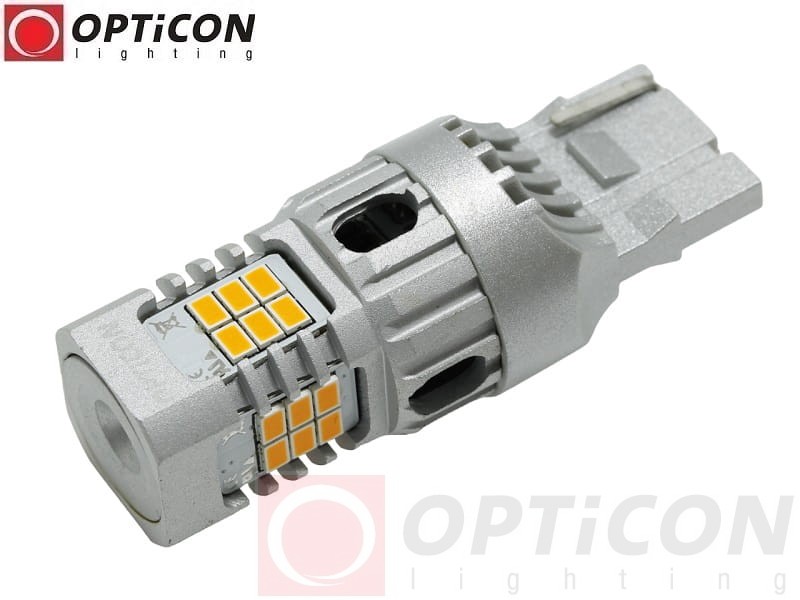 Żarówka Led Wy21W T20 7440 SMD3020 12V POMARAŃCZOWY CANBUS OPTICON PREMIUM