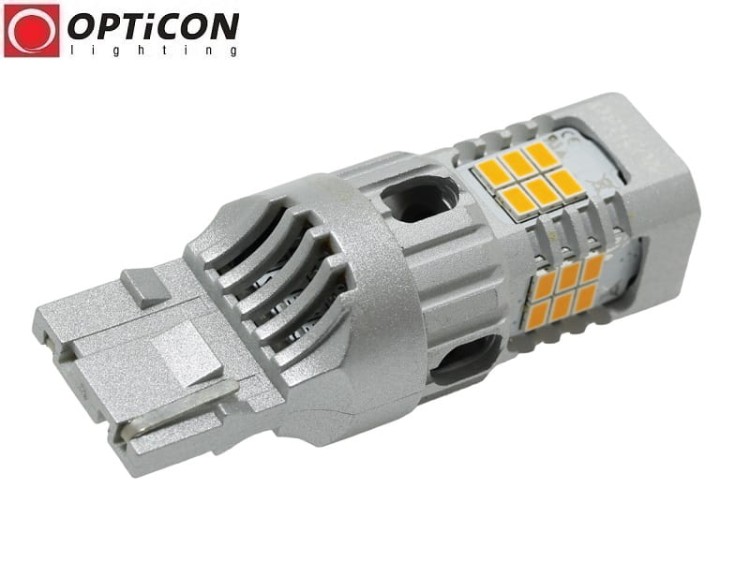 Żarówka Led Wy21W T20 7440 SMD3020 12V POMARAŃCZOWY CANBUS OPTICON PREMIUM