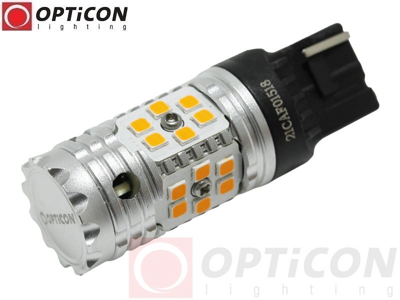 Żarówka Led Wy21W T20 7440 12V SMD3030 POMARAŃCZOWY CANBUS OPTICON PREMIUM