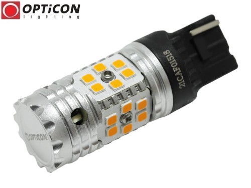 Żarówka Led Wy21W T20 7440 12V SMD3030 POMARAŃCZOWY CANBUS OPTICON PREMIUM