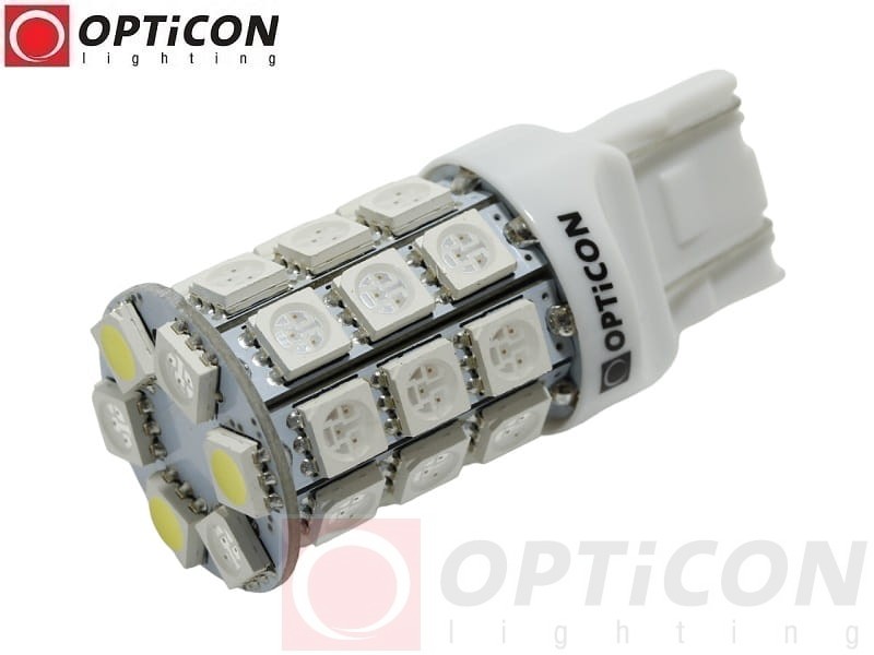 Żarówka Led W21/5W 7443 T20 30x SMD5050 DUAL COLOR 3/27 CW OPTICON
