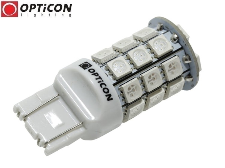 Żarówka Led W21/5W 7443 T20 30x SMD5050 DUAL COLOR 3/27 CW OPTICON