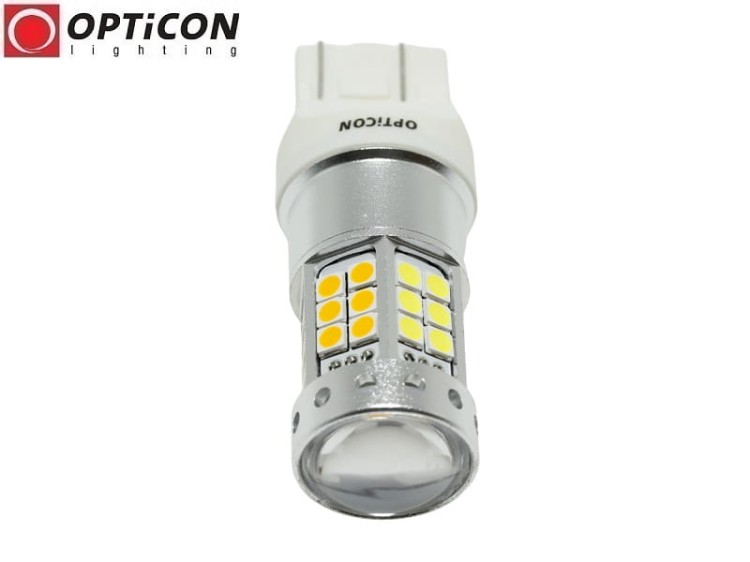 Żarówka Led W21/5W 7443 T20 42x SMD 3030 DUAL COLOR 18/24 CW OPTICON PREMIUM