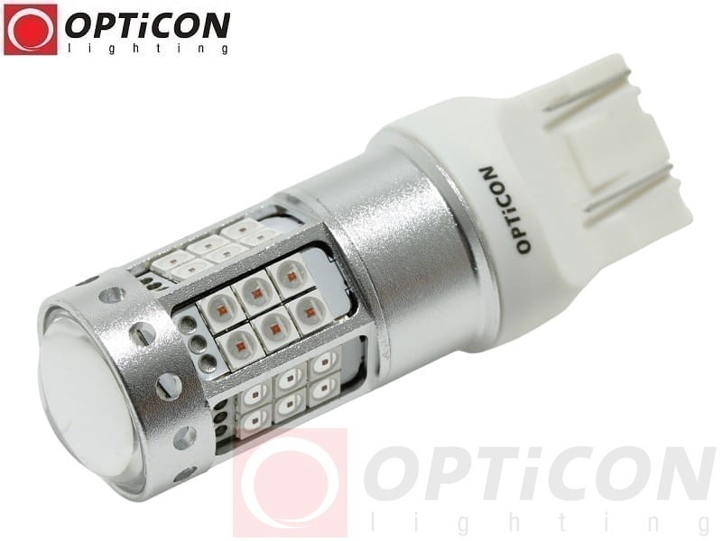 Żarówka Led W21/5W 7443 T20 42x SMD 3030 DUAL COLOR 18/24 RED OPTICON PREMIUM