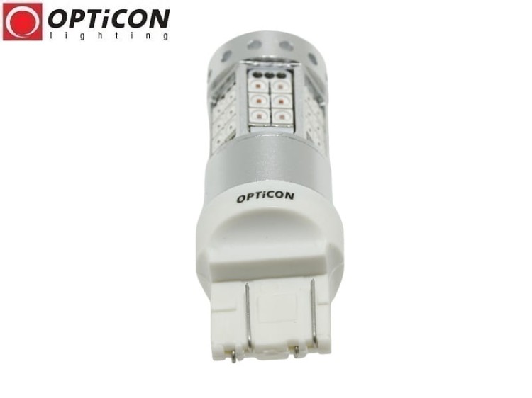 Żarówka Led W21/5W 7443 T20 42x SMD 3030 DUAL COLOR 18/24 RED OPTICON PREMIUM