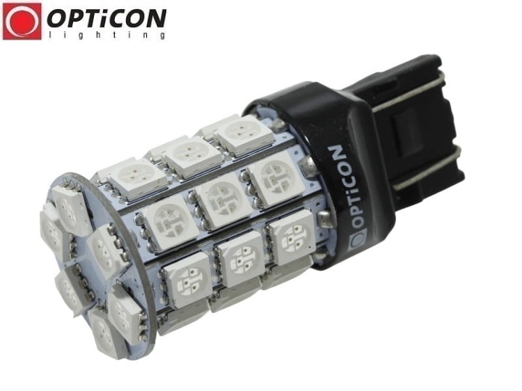 Żarówka Led W21/5W 7443 T20 30x SMD5050 DUAL COLOR 15/15 RED OPTICON