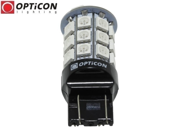Żarówka Led W21/5W 7443 T20 30x SMD5050 DUAL COLOR 15/15 RED OPTICON