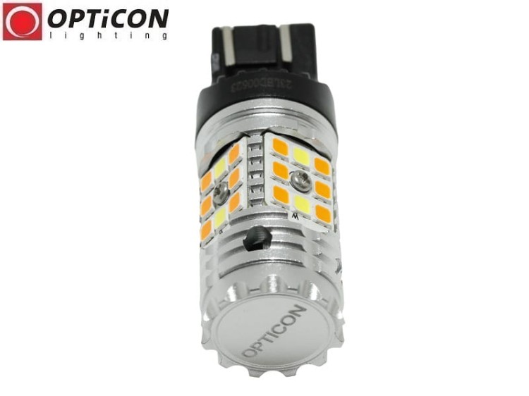 Żarówka Led W21/5W 7443 T20 32x SMD 3030 DUAL COLOR 8/24 CW OPTICON PREMIUM
