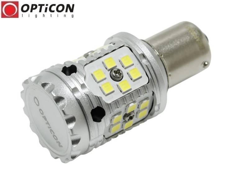 Żarówka Led P21W Ba15s 12V DC 30x SMD3030 Biały Zimny 6000K OPTICON PREMIUM