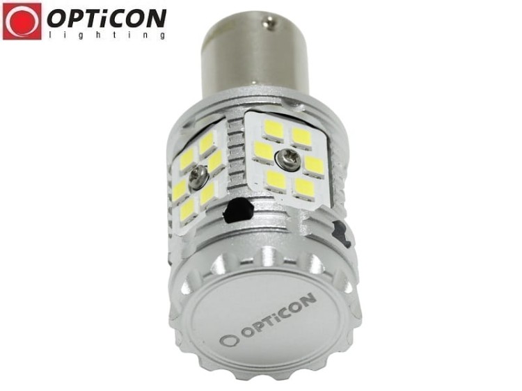 Żarówka Led P21W Ba15s 12V DC 30x SMD3030 Biały Zimny 6000K OPTICON PREMIUM