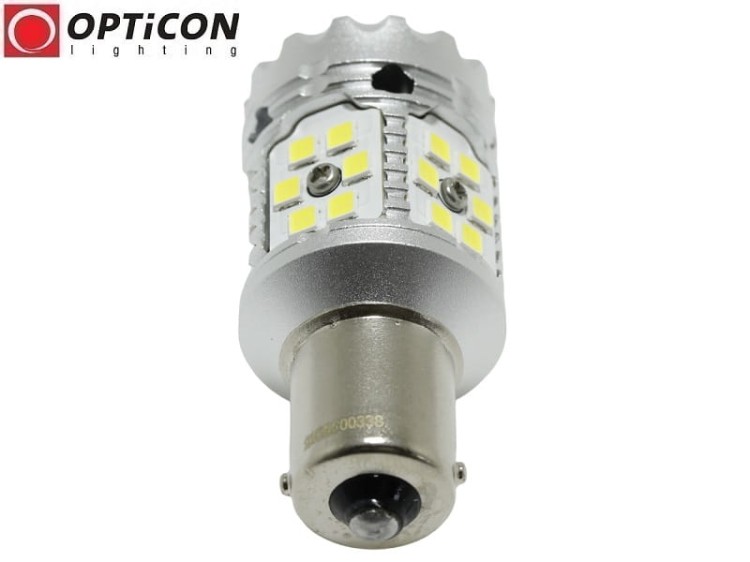 Żarówka Led P21W Ba15s 12V DC 30x SMD3030 Biały Zimny 6000K OPTICON PREMIUM