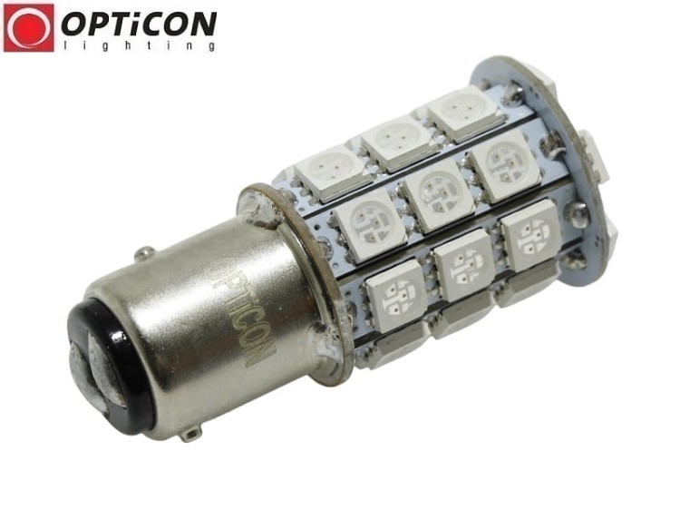 Żarówka Led P21/5W Bay15d 1157 30x SMD5050 DUAL COLOR 3/27 CW OPTICON