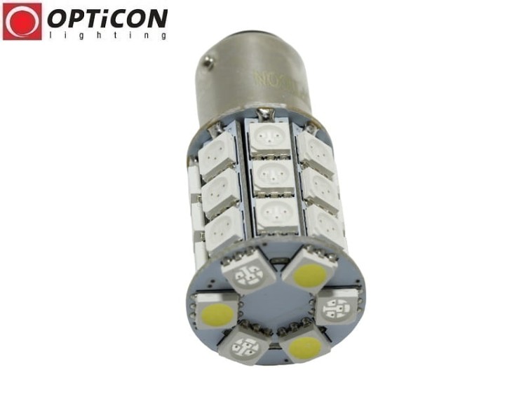 Żarówka Led P21/5W Bay15d 1157 30x SMD5050 DUAL COLOR 3/27 CW OPTICON