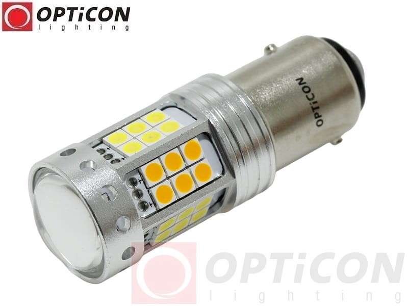 Żarówka Samochodowa Led P21/5W Bay15d 1157 42x SMD 3030 DUAL COLOR 18/24 CW OPTICON PREMIUM