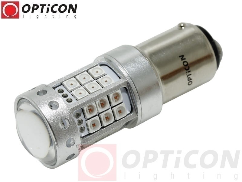 Żarówka Samochodowa Led P21/5W Bay15d 1157 42x SMD 3030 DUAL COLOR 18/24 RED OPTICON PREMIUM