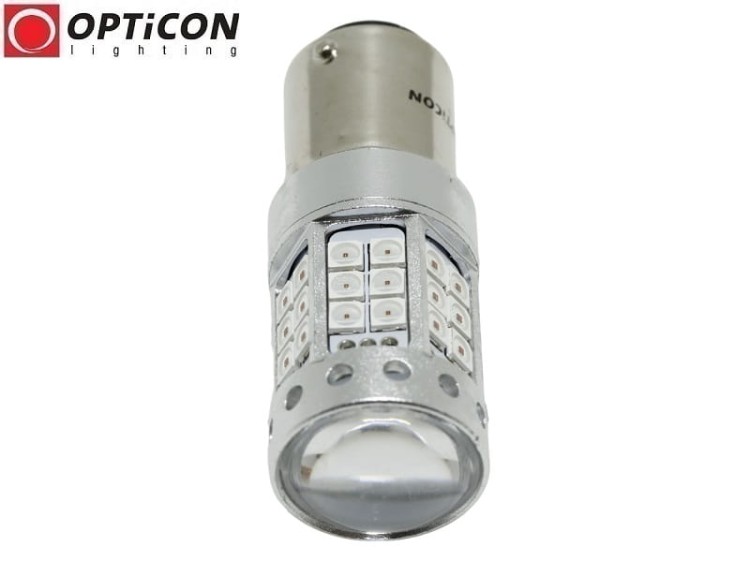 Żarówka Samochodowa Led P21/5W Bay15d 1157 42x SMD 3030 DUAL COLOR 18/24 RED OPTICON PREMIUM