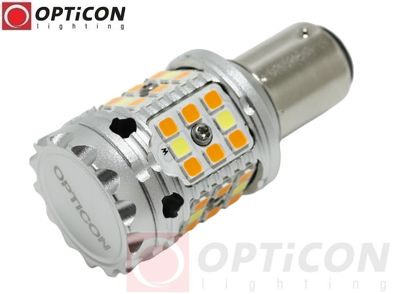 Żarówka Samochodowa Led P21/5W Bay15d 1157 40x SMD 3030 DUAL COLOR 10/30 CW OPTICON PREMIUM