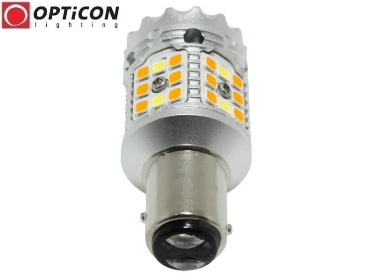 Żarówka Samochodowa Led P21/5W Bay15d 1157 40x SMD 3030 DUAL COLOR 10/30 CW OPTICON PREMIUM