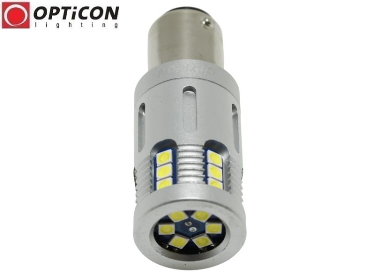 Żarówka Led P21/5W Bay15d 12V DC 24x SMD3030 Biały Zimny 6000K OPTICON PREMIUM