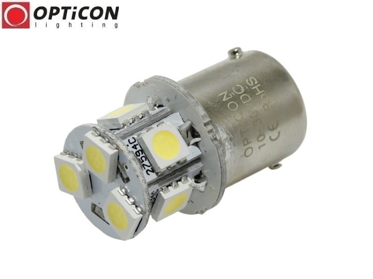 Żarówka Led R5W Ba15s 12V 24V DC 8x SMD5050 Biały Zimny OPTICON PREMIUM