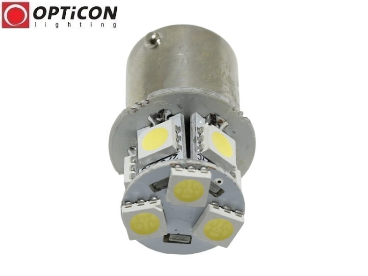 Żarówka Led R5W Ba15s 12V 24V DC 8x SMD5050 Biały Zimny OPTICON PREMIUM
