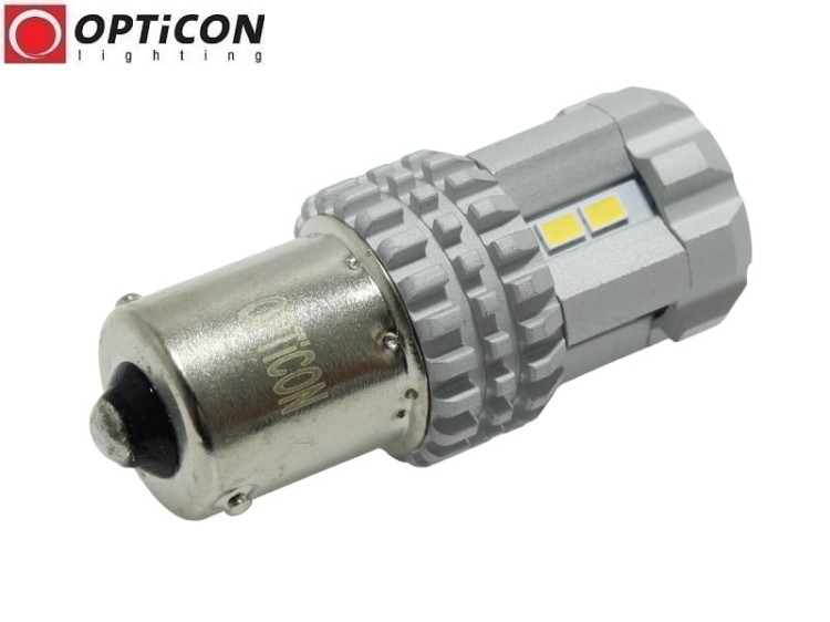 Żarówka Led P21W Ba15s 12V DC 12x SMD3020 Biały Zimny 6000K OPTICON PREMIUM