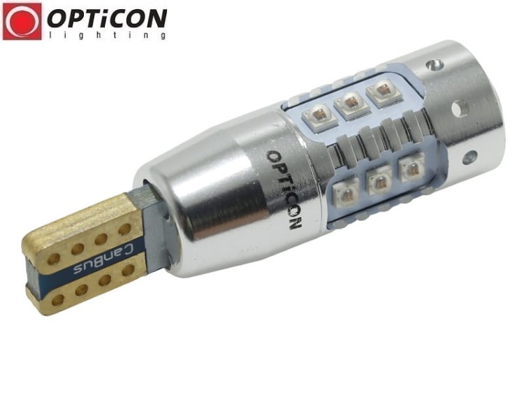 Żarówka Led W16W T15 12V DC 16x CREE SMD Pomarańczowy CANBUS OPTICON PREMIUM