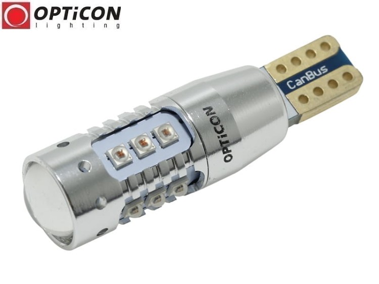 Żarówka Led W16W T15 12V DC 16x CREE SMD Czerwony CANBUS OPTICON PREMIUM