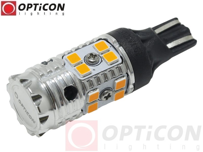 Żarówka Led W16W T15 12V DC 16x SMD 3030 Pomarańczowy CANBUS OPTICON PREMIUM