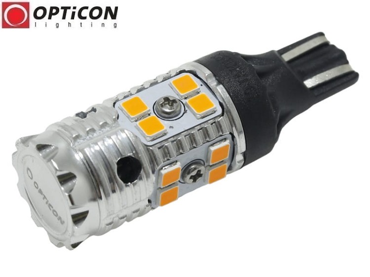 Żarówka Led W16W T15 12V DC 16x SMD 3030 Pomarańczowy CANBUS OPTICON PREMIUM