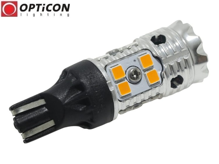 Żarówka Led W16W T15 12V DC 16x SMD 3030 Pomarańczowy CANBUS OPTICON PREMIUM
