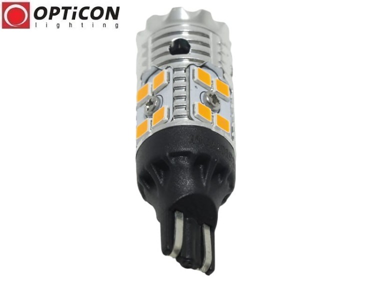 Żarówka Led W16W T15 12V DC 16x SMD 3030 Pomarańczowy CANBUS OPTICON PREMIUM