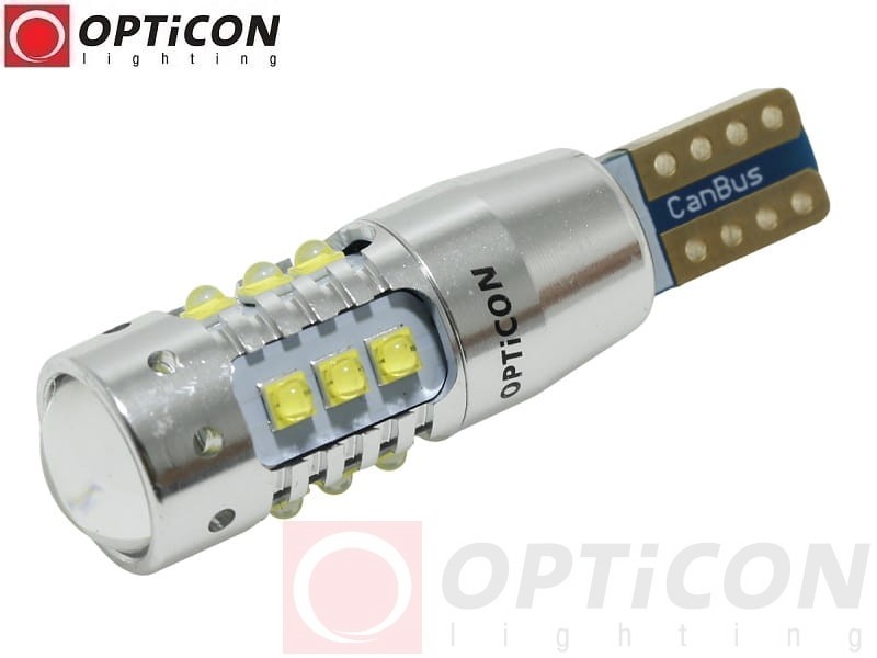Żarówka Led W16W T15 12V DC 16x CREE SMD Biały Zimny 6000K CANBUS OPTICON PREMIUM