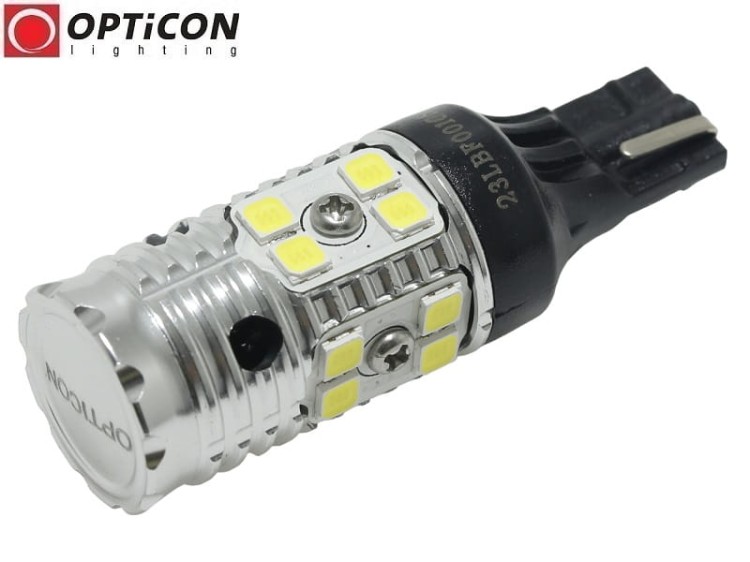 Żarówka Led W16W T15 12V DC 16x SMD 3030 Biały Zimny 6000K CANBUS OPTICON PREMIUM